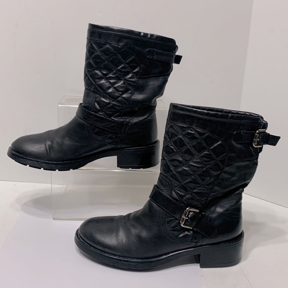 Aquatalia quilted black boot Lynn moto - Picture 5 of 15